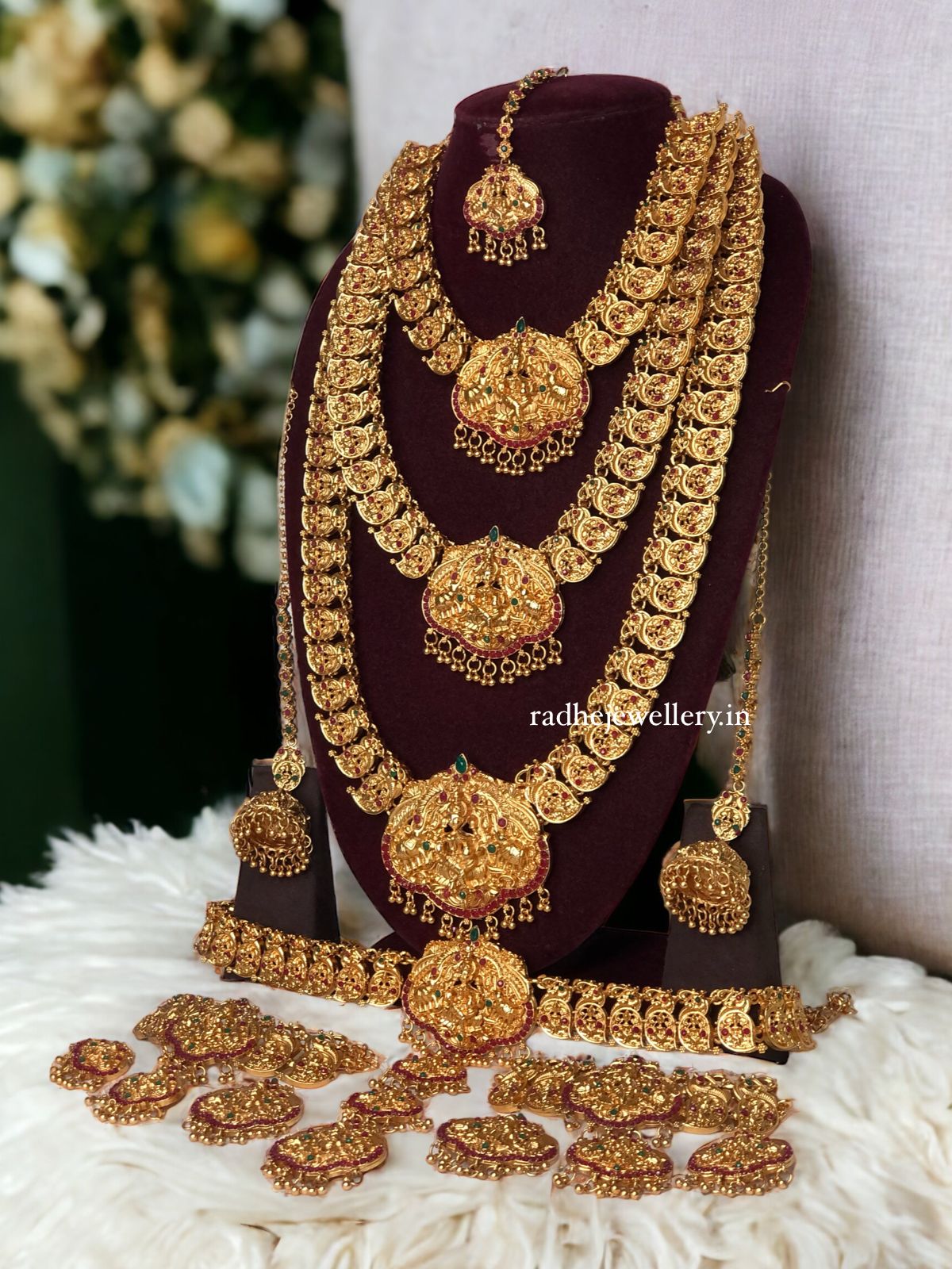 South Indian Bridal Women Necklace Set /Gold Plated Bridal Jewellery