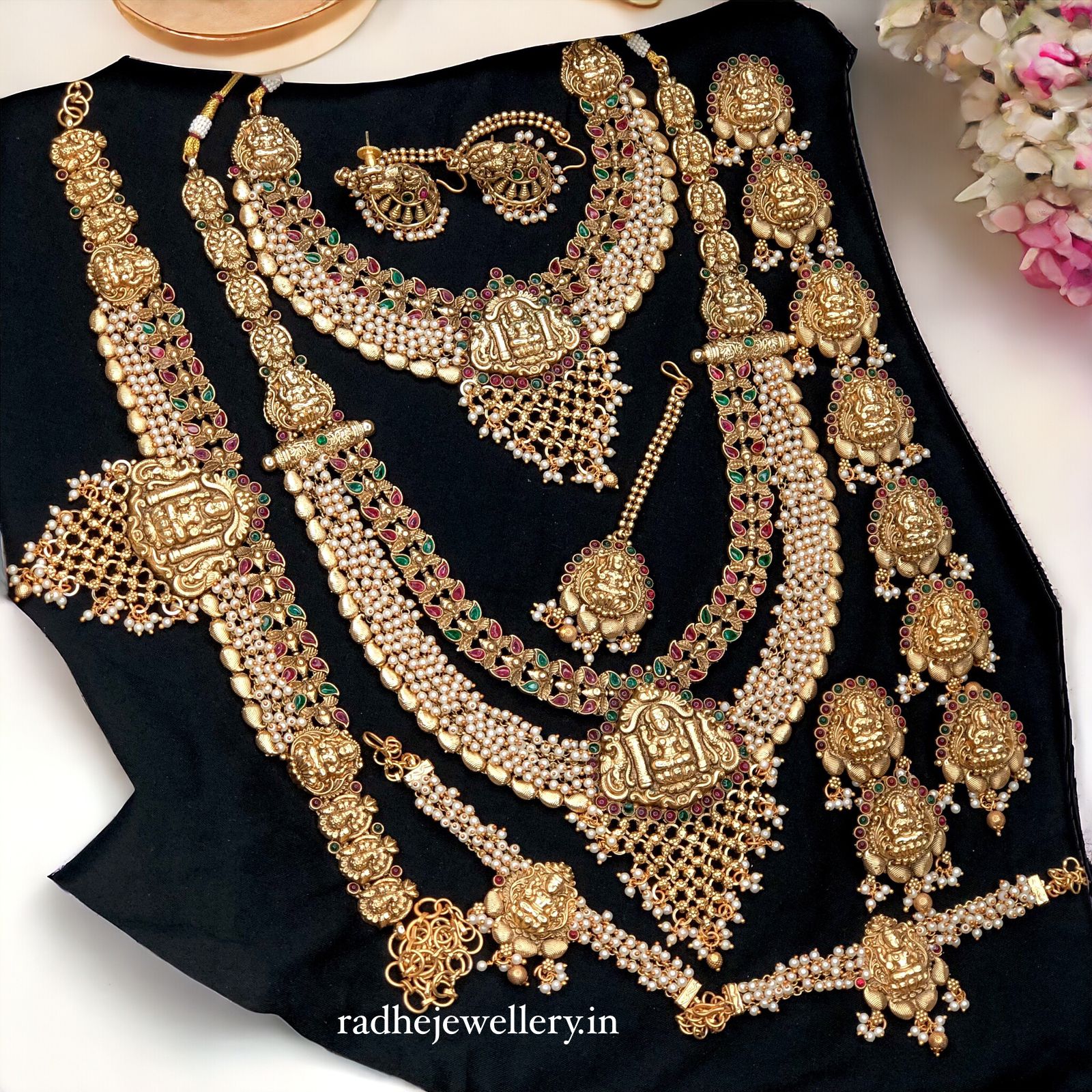 Latest Temple Bridal jewellery for Women, bridal jewellery set for women, Traditional Wedding Jewellery Bollywood Jewelry, Dulhan Bridal Jewelry Set