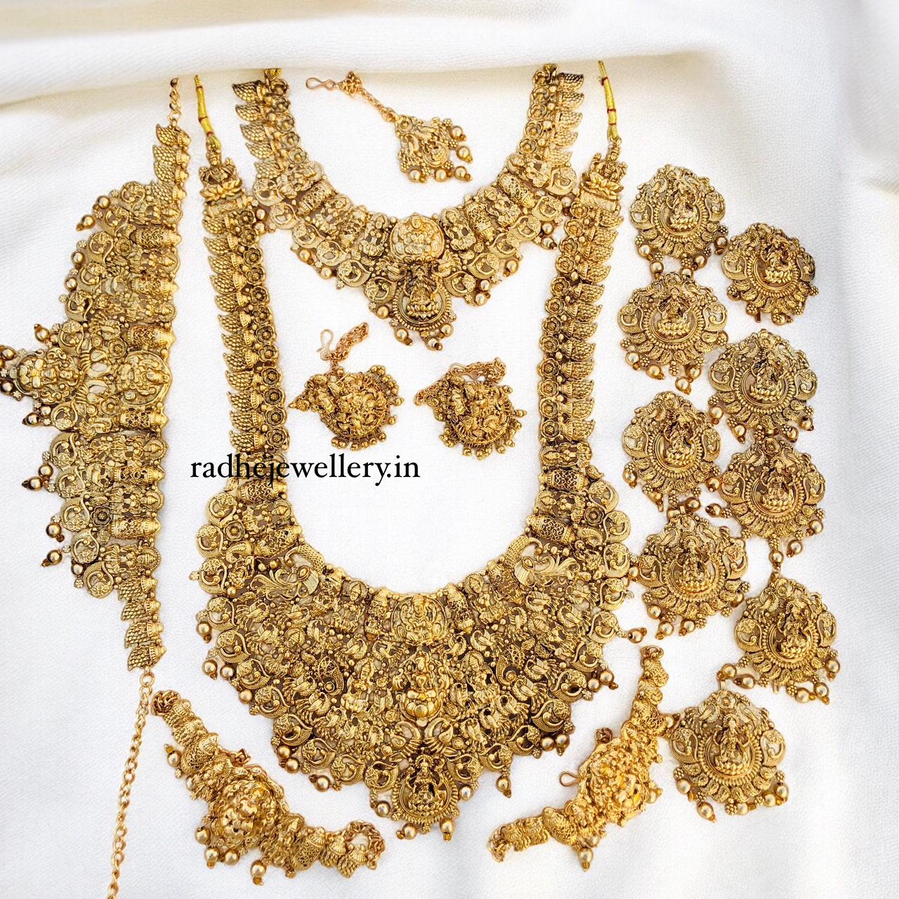 South Indian Bridal Wedding Set. High Quality Brass. A Premium Quality Jewellery Set For The Indian Bride Dulhan