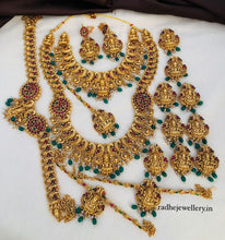 Beautiful Laxmi Design Matte Gold Polish Temple Design Temple Jewellery Wedding wear Dulhan Set