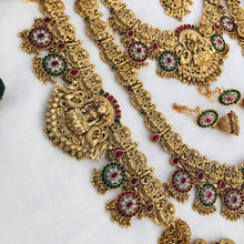 Beautiful Laxmi Design Matte Gold Polish Temple Design Temple Jewellery Wedding wear Dulhan Set
