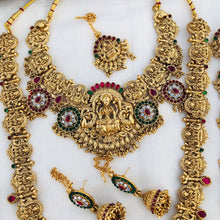 Beautiful Laxmi Design Matte Gold Polish Temple Design Temple Jewellery Wedding wear Dulhan Set