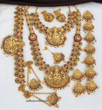 Beautiful Laxmi Design Matte Gold Polish Temple Design Temple Jewellery Wedding wear Dulhan Set