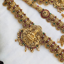 Beautiful Laxmi Design Matte Gold Polish Temple Design Temple Jewellery Wedding wear Dulhan Set