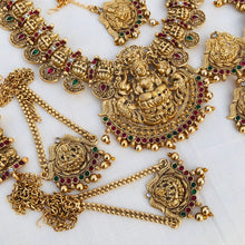 Beautiful Laxmi Design Matte Gold Polish Temple Design Temple Jewellery Wedding wear Dulhan Set