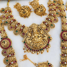 Beautiful Laxmi Design Matte Gold Polish Temple Design Temple Jewellery Wedding wear Dulhan Set