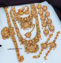 Beautiful Laxmi Design Matte Gold Polish Temple Design Temple Jewellery Wedding wear Dulhan Set