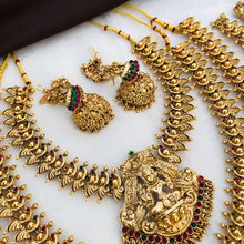 Beautiful Laxmi Design Matte Gold Polish Temple Design Temple Jewellery Wedding wear Dulhan Set