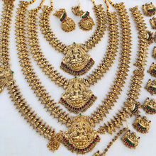 Beautiful Laxmi Design Matte Gold Polish Temple Design Temple Jewellery Wedding wear Dulhan Set