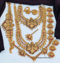Beautiful Laxmi Design Matte Gold Polish Temple Design Temple Jewellery Wedding wear Dulhan Set