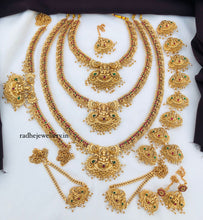 Beautiful Laxmi Design Matte Gold Polish Temple Design Temple Jewellery Wedding wear Dulhan Set