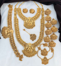 Beautiful Laxmi Design Matte Gold Polish Temple Design Temple Jewellery Wedding wear Dulhan Set