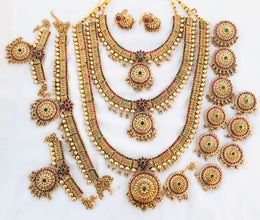 South Indian Bridal Wedding Set. High Quality Brass. A Premium Quality Jewellery Set For The Indian Bride Dulhan