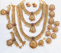 South Indian Bridal Wedding Set. High Quality Brass. A Premium Quality Jewellery Set For The Indian Bride Dulhan