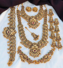 Beautiful Laxmi Design Matte Gold Polish Temple Design Temple Jewellery Wedding wear Dulhan Set