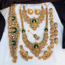 Beautiful Laxmi Design Matte Gold Polish Temple Design Temple Jewellery Wedding wear Dulhan Set