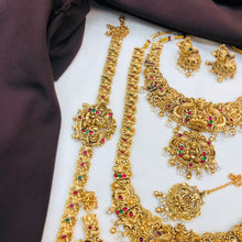 Beautiful Laxmi Design Matte Gold Polish Temple Design Temple Jewellery Wedding wear Dulhan Set (Copy)