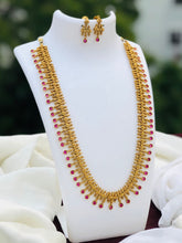 Antique Gold plated Long Haram Necklace Set / South Indian Wedding Jewelry