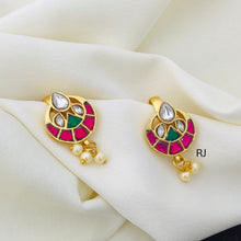 Jadau Stones Half Moon Bugadi Ear Cuffs