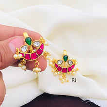 Jadau Stones Half Moon Bugadi Ear Cuffs/Pair of Jadau Earcuffs/non pierce/Quality Kundan/studs/white stones handmade/Minimalist Design