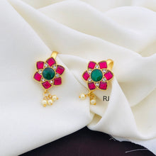 Jadau Stones Half Moon Bugadi Ear Cuffs/Pair of Jadau Earcuffs/non pierce/Quality Kundan/studs/white stones handmade/Minimalist Design