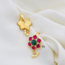 Jadau Stones Half Moon Bugadi Ear Cuffs/Pair of Jadau Earcuffs/non pierce/Quality Kundan/studs/white stones handmade/Minimalist Design