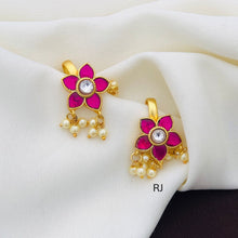 Jadau Stones Half Moon Bugadi Ear Cuffs/Pair of Jadau Earcuffs/non pierce/Quality Kundan/studs/white stones handmade/Minimalist Design