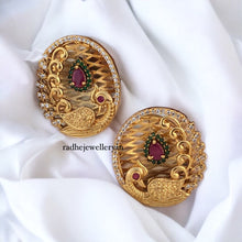 Ad Stone Stud Earrings, With ruby stone earring