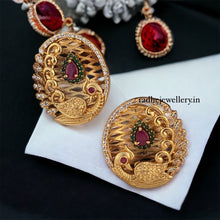 Ad Stone Stud Earrings, With ruby stone earring