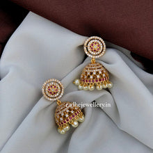 Beautiful Antique Gold Ad stone Jhumkas