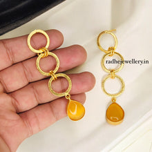 Beautiful Brass Gold Earring Gemstone Statements,Indian Earrings