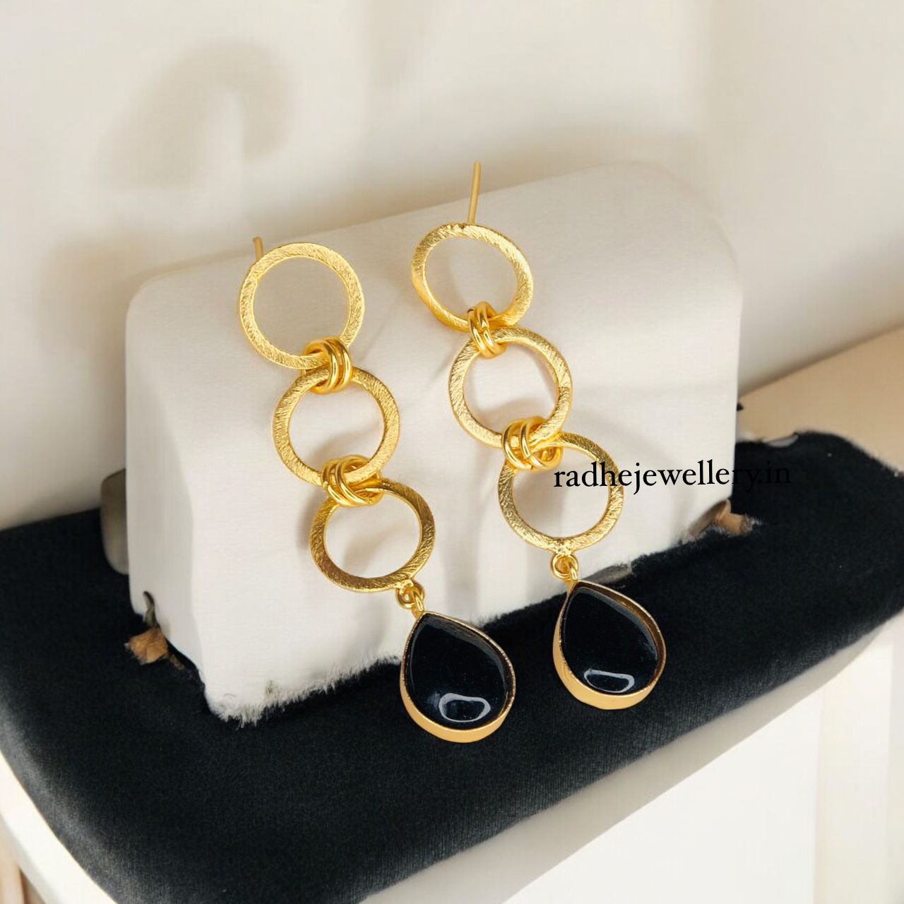 Beautiful Brass Gold Earring Gemstone Statements,Indian Earrings