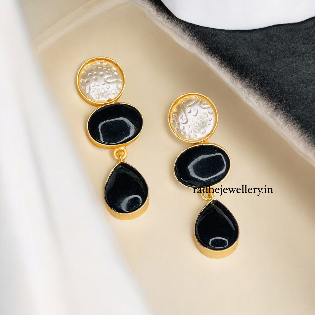 Beautiful Brass Gold Earring Gemstone Statements,Indian Earrings