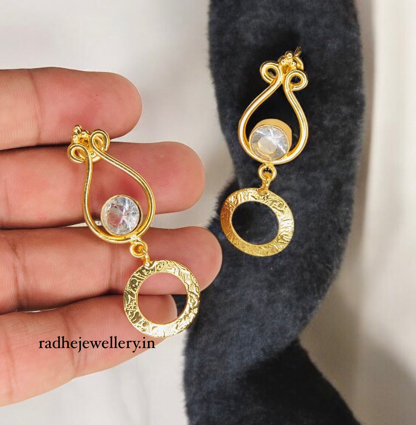 Beautiful Brass Gold Earring Gemstone Statements,Indian Earrings