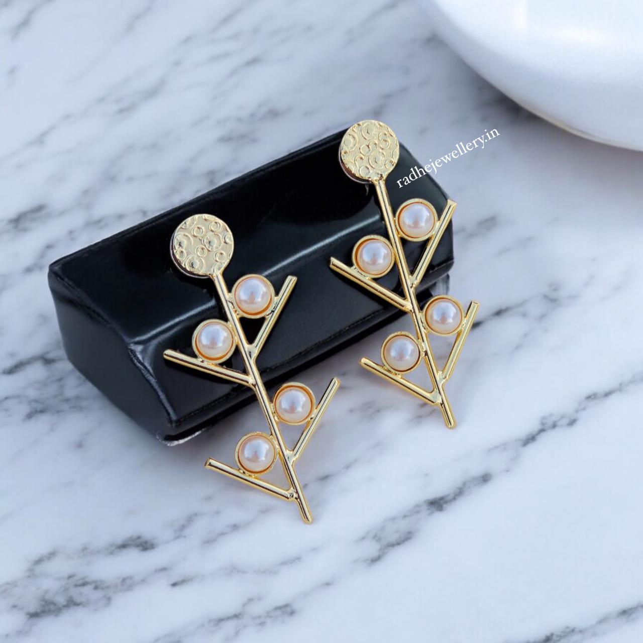 Beautiful Brass Gold Earring Gemstone Statements,Indian Earrings