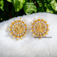 Ad Stone Stud Earrings, With ruby stone earring