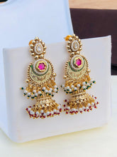 kundan mint jhumki earrings with kundan jhumki, kundan Earrings,golden polish jhumki,Bridal Earrings,Engagement Earrings,