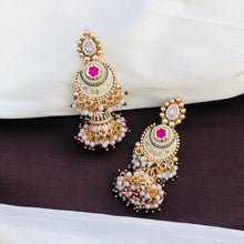 kundan mint jhumki earrings with kundan jhumki, kundan Earrings,golden polish jhumki,Bridal Earrings,Engagement Earrings,
