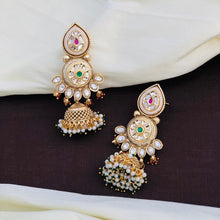 kundan mint jhumki earrings with kundan jhumki, kundan Earrings,golden polish jhumki,Bridal Earrings,Engagement Earrings