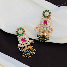 kundan mint jhumki earrings with kundan jhumki, kundan Earrings,golden polish jhumki,Bridal Earrings,Engagement Earrings