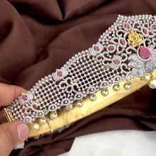 AD Stones Studded Beautiful Floral Designer Hip Belt With Pearls, 2 Choices of Stones