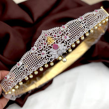 AD Stones Studded Beautiful Floral Designer Hip Belt With Pearls, 2 Choices of Stones