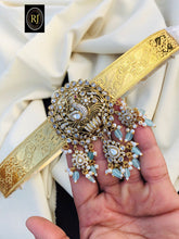 Gold Plated Waist Belt With AD Stones peacock Pendant