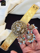 Gold Plated Waist Belt With AD Stones peacock Pendant