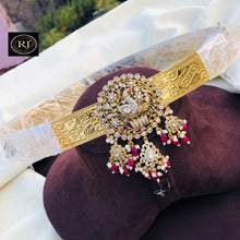 Gold Plated Waist Belt With AD Stones peacock Pendant