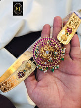 Gold Plated Waist Belt With AD Stones peacock Pendant