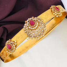 Gold Plated Waist Belt With AD Stones peacock Pendant