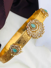 Gold Plated Waist Belt With AD Stones peacock Pendant