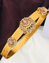 Gold Plated Waist Belt With AD Stones peacock Pendant