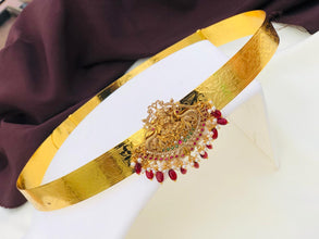 Gold Plated Waist Belt With AD Stones peacock Pendant
